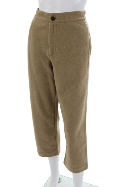 Vince Womens Cropped Beige Pants Button Closure 23in Inseam Size XS
