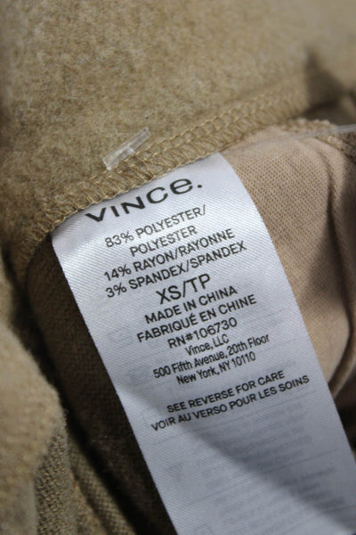 Vince Womens Cropped Beige Pants Button Closure 23in Inseam Size XS