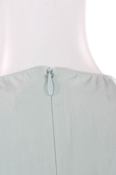 Theory Womens Green Cotton Shift Dress Sleeveless Crew Neck Mid Calf Size 2