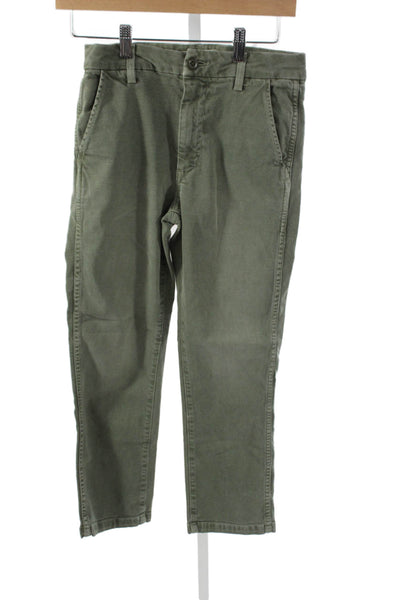 Amo Unisex Adults Chino Pants Green Military Cotton Size 23