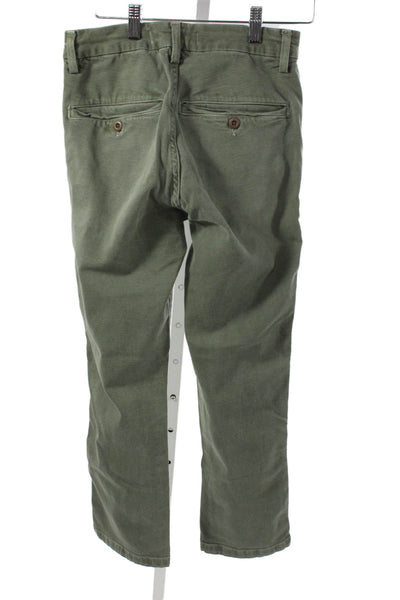 Amo Unisex Adults Chino Pants Green Military Cotton Size 23