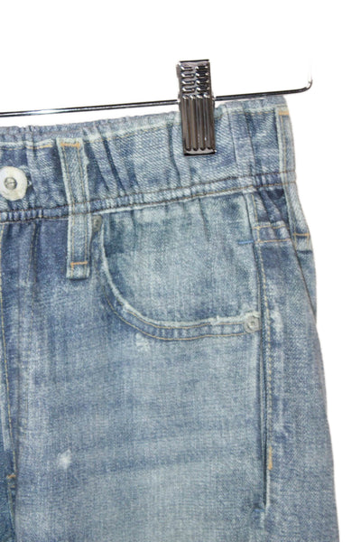 Rag & Bone Unisex Blue Jogger Pants 100% Cotton Button Closure Size 2XS