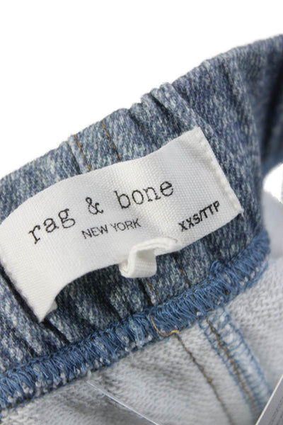 Rag & Bone Unisex Blue Jogger Pants 100% Cotton Button Closure Size 2XS