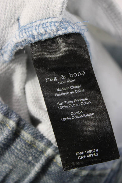 Rag & Bone Unisex Blue Jogger Pants 100% Cotton Button Closure Size 2XS