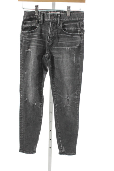 Moussy Womens Skinny Vintage Gray Mid Rise Cotton Jeans Button Size 24