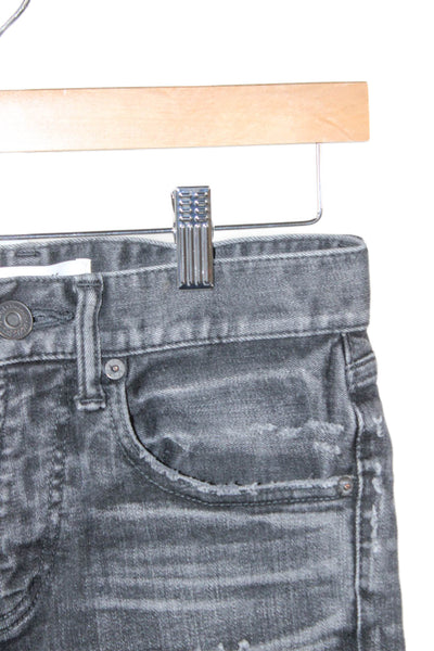 Moussy Womens Skinny Vintage Gray Mid Rise Cotton Jeans Button Size 24