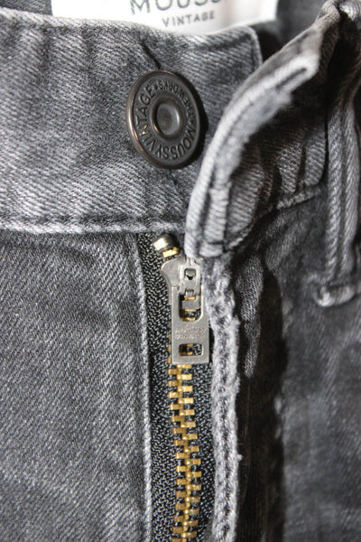 Moussy Womens Skinny Vintage Gray Mid Rise Cotton Jeans Button Size 24