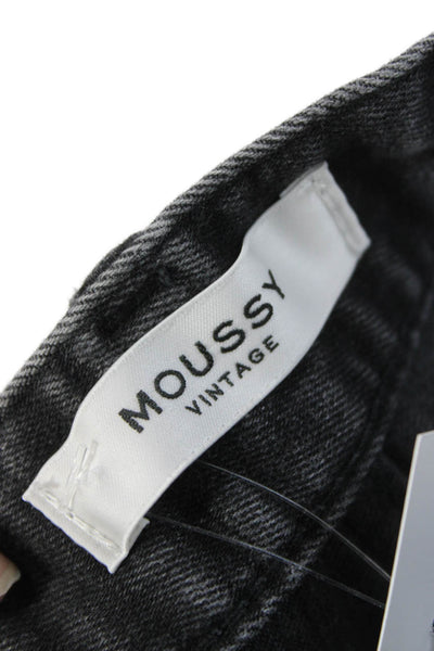 Moussy Womens Skinny Vintage Gray Mid Rise Cotton Jeans Button Size 24