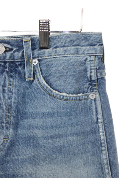 Amo Women Cut-Off Blue Cotton Shorts Size 24