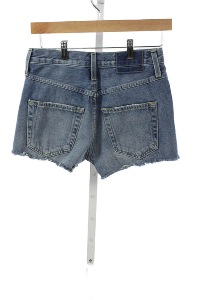 Amo Women Cut-Off Blue Cotton Shorts Size 24