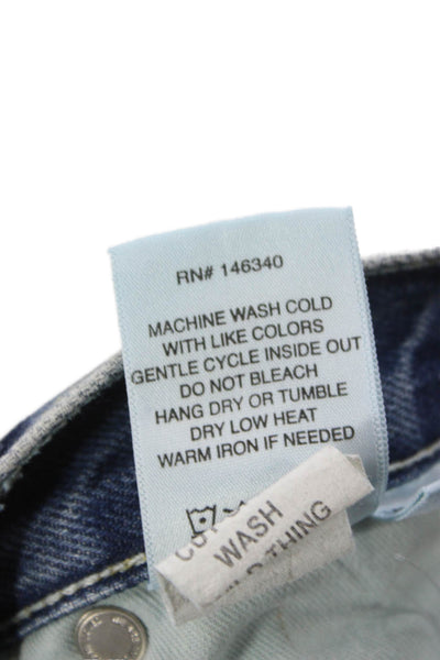 Amo Women Cut-Off Blue Cotton Shorts Size 24