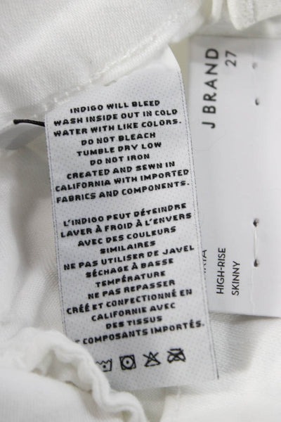 J Brand Womens Skinny Jeans White Mid Rise Size 27