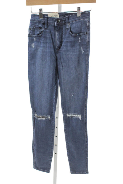 Nobody Denim Women Ankle Distressed Blue Jeans Mid Rise Size 27