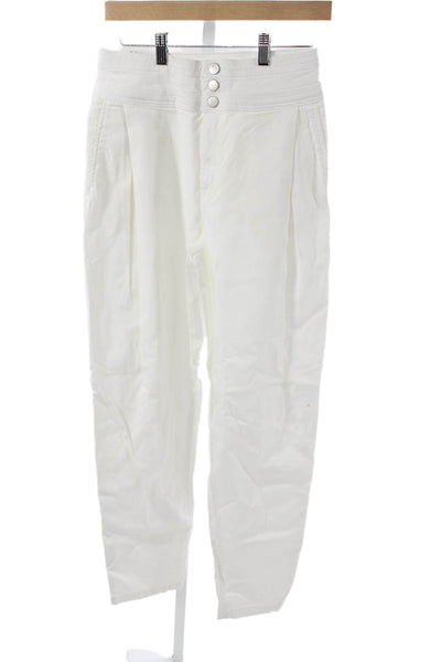 J Brand Womens Tapered Jeans White Mid Rise Cotton Size 26