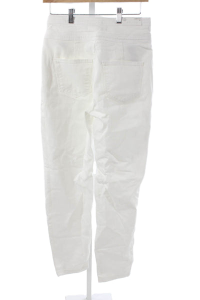 J Brand Womens Tapered Jeans White Mid Rise Cotton Size 26
