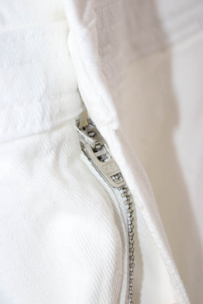 J Brand Womens Tapered Jeans White Mid Rise Cotton Size 26