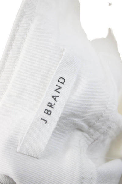 J Brand Womens Tapered Jeans White Mid Rise Cotton Size 26