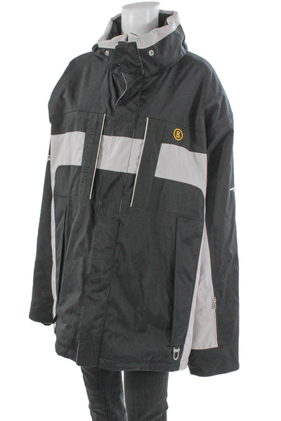 Bogner Unisex Basic Ski Jacket Black Striped Polyester Zip Long Sleeve Size L