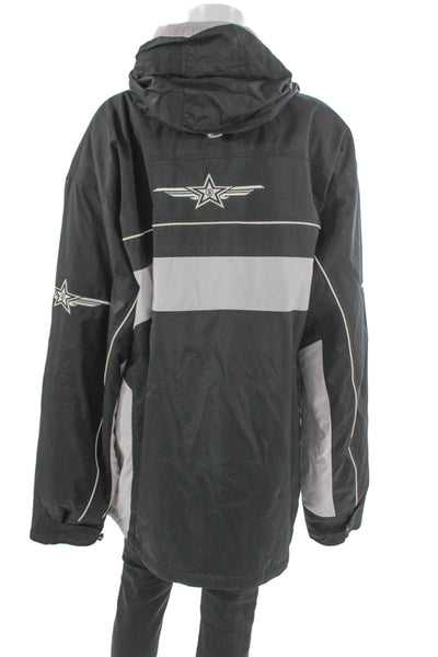 Bogner Unisex Basic Ski Jacket Black Striped Polyester Zip Long Sleeve Size L