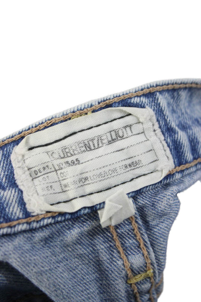 Current/Elliott Unisex Cropped Jeans Blue Cotton Button Distressed Size 26
