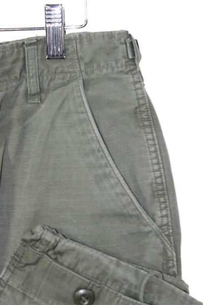 Oak & Acorn Mens Cargo Shorts Green 100% Cotton Button Size S