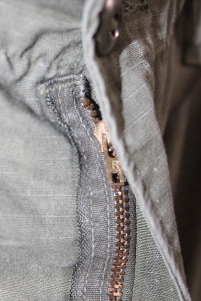 Oak & Acorn Mens Cargo Shorts Green 100% Cotton Button Size S