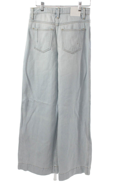 Derek Lam 10 Crosby Unisex Wide-Leg Jeans Blue Cotton Size 25