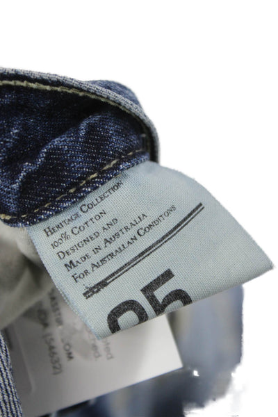 Nobody Jeans Womens Bermuda Shorts Blue Cotton Button Distressed Size 25