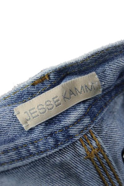 Jesse Kamm Women Wide-Leg Jeans Blue High Rise 100% Cotton Size 2