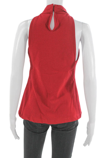 Yigal Azrouel Women Halter Tank Top Red Virgin Wool Size 2