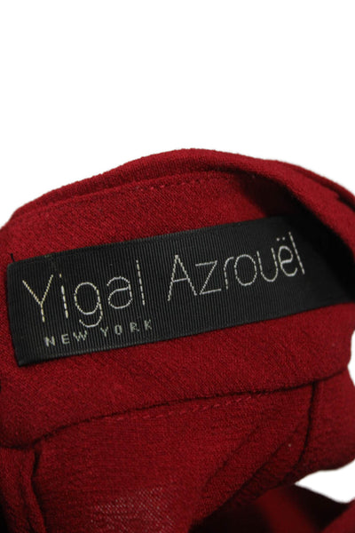 Yigal Azrouel Women Halter Tank Top Red Virgin Wool Size 2
