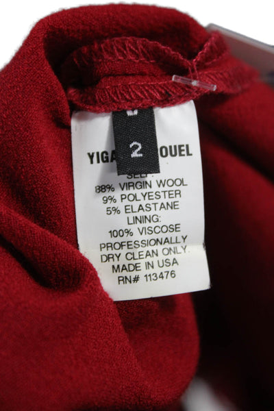 Yigal Azrouel Women Halter Tank Top Red Virgin Wool Size 2