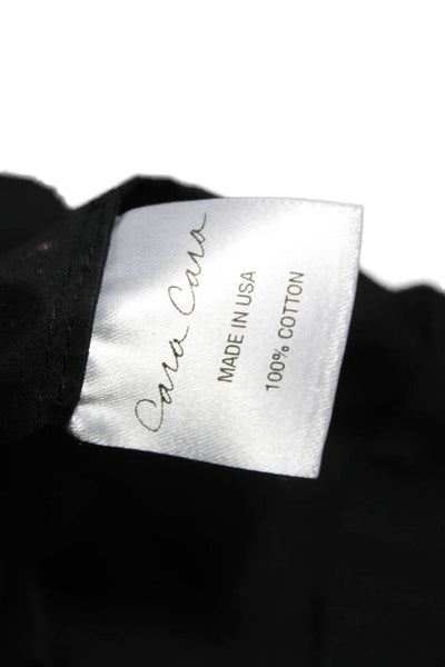 Cara Cara Womens Peplum Black Cotton Square Neck 3/4 Sleeve Blouse Size 0