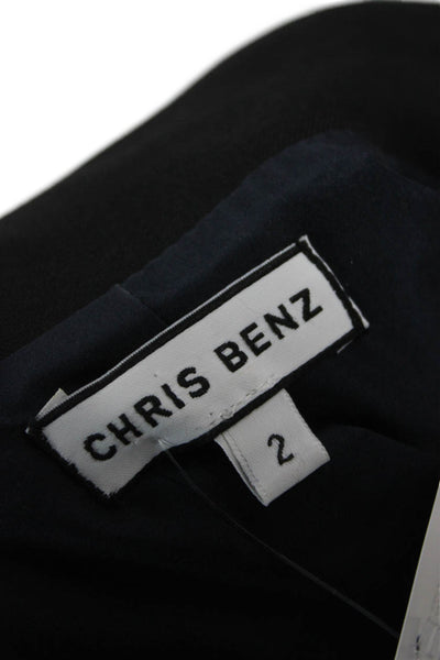Chris Benz Women Pant Suit Blazer Gray 100% Wool Long Sleeve Size 2