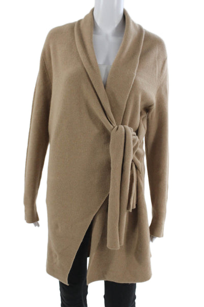Brochu Walker Women Merino Wool Beige Collared Cardigan Size XS