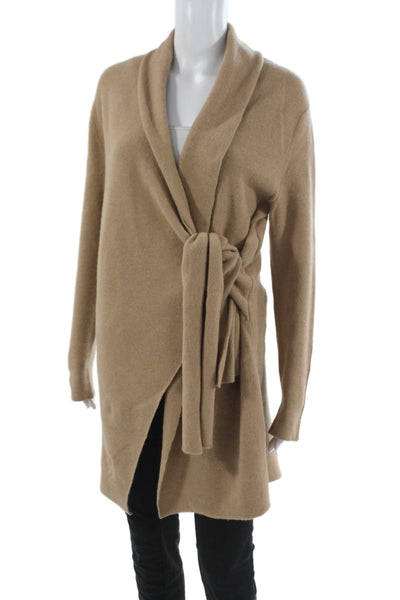 Brochu Walker Women Merino Wool Beige Collared Cardigan Size XS