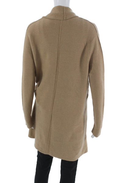 Brochu Walker Women Merino Wool Beige Collared Cardigan Size XS