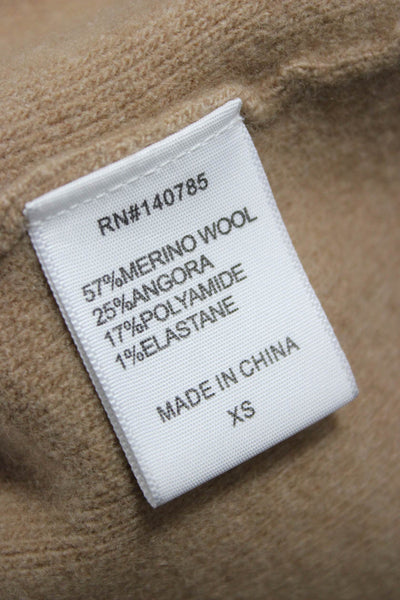 Brochu Walker Women Merino Wool Beige Collared Cardigan Size XS