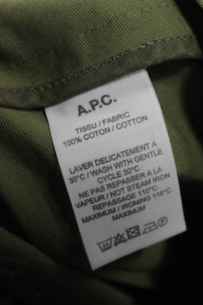 APC Unisex Chino Pants Green Cotton Military Inseam 28 Size 36