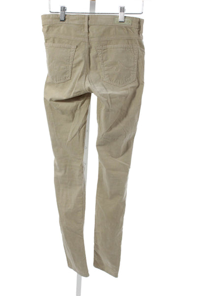 AG Womens Ankle Pants Beige Cotton Blend Mid Rise Size 26