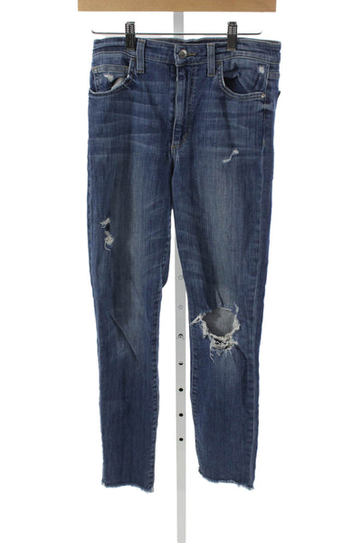 Joes Women Skinny Jeans Blue Mid-Rise Cotton Distressed Size 27