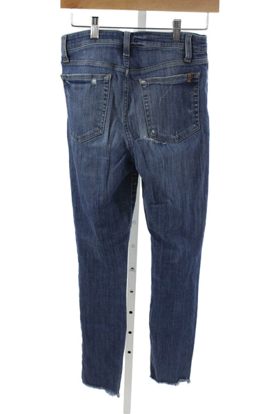Joes Women Skinny Jeans Blue Mid-Rise Cotton Distressed Size 27