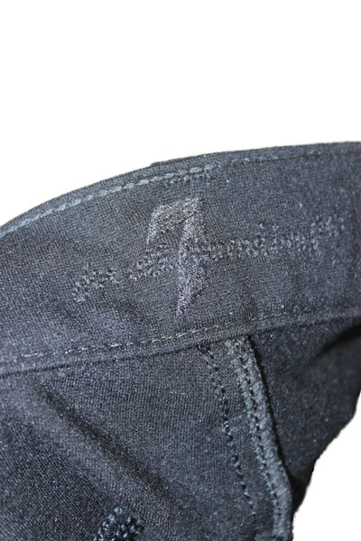 7 For All Mankind Women Black Mid Rise Skinny Pants Size 25