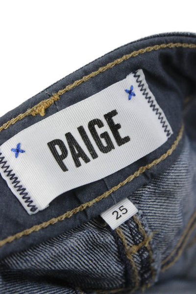 Paige Women Blue Mid-Rise Skinny Jeans Button Fly 30in Size 25