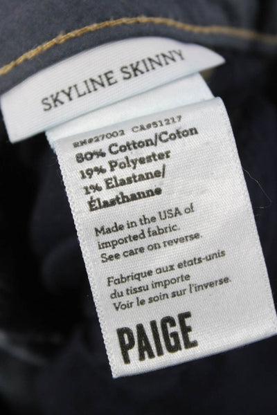 Paige Women Blue Mid-Rise Skinny Jeans Button Fly 30in Size 25