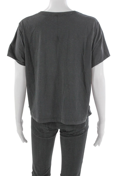 Lululemon Women Gray Cotton Blend Basic T-Shirt Size 12