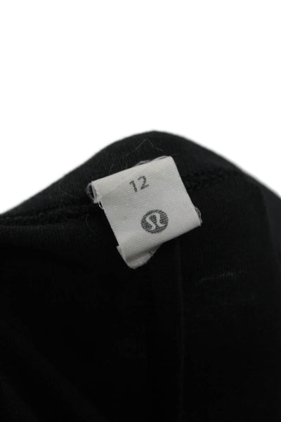 Lululemon Women Gray Cotton Blend Basic T-Shirt Size 12