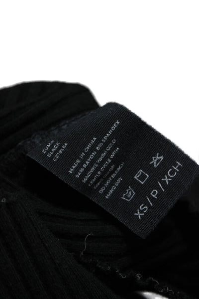 Comune Women Basic Scoop Neck Long Sleeve Black Rayon Blouse Size XS