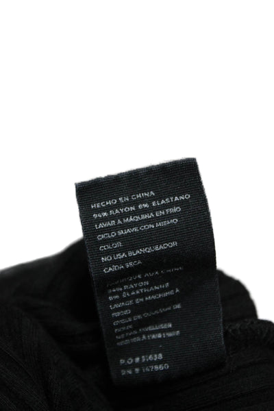 Comune Women Basic Scoop Neck Long Sleeve Black Rayon Blouse Size XS