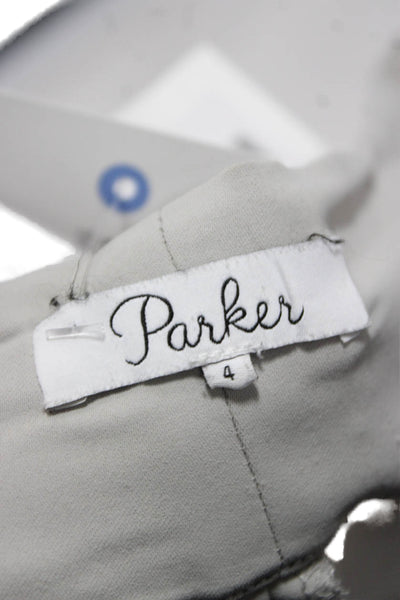 Parker Unisex Adults Dress Pants Gray Polyester Zip Inseam 34 Size 4